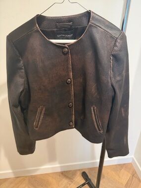 Cynthia Rowley Winona Leather Crop Jacket
